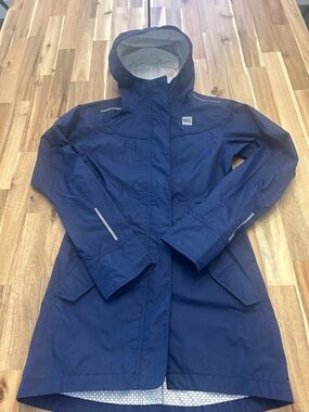 MEC girls Navy Hooded Trench Coat